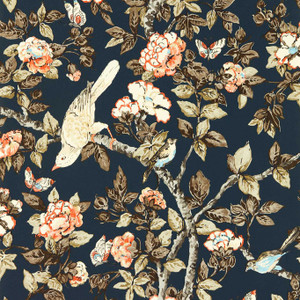 DOSW217037 - Sanderson One Sixty Leaves & Trees Black Sanderson Wallpaper DOSW217037 - Sanderson One Sixty Leaves & Trees Black Sanderson Wallpaper