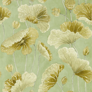 DWAW217126 - Water Garden Botanical Green Sanderson Wallpaper DWAW217126 - Water Garden Botanical Green Sanderson Wallpaper