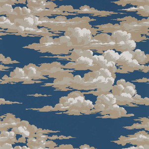 Sanderson DYSI216602 - Elysian Clouds Blue Sanderson Wallpaper roll - luxury design for UK feature walls