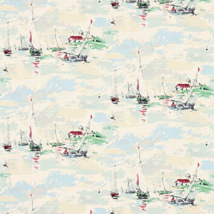 Sanderson DVIN214588 - Sanderson One Sixty Sailing Boats Neutral Sanderson Wallpaper roll - luxury design for UK feature walls