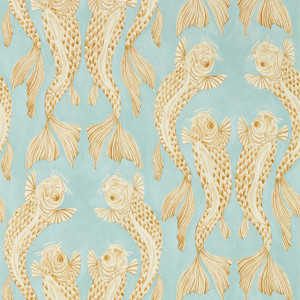 DWAW217115 - Water Garden Animals Blue Sanderson Wallpaper DWAW217115 - Water Garden Animals Blue Sanderson Wallpaper