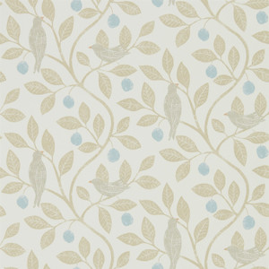 Sanderson DHPO216364 - Sanderson Home Birds Blue Sanderson Wallpaper roll - luxury design for UK feature walls