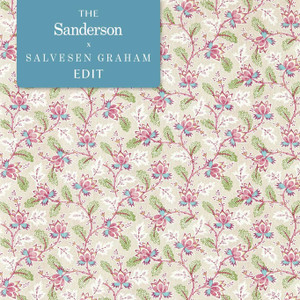 Sanderson DABW217234 - Arboretum Contemporary Floral Blue Sanderson Wallpaper roll - luxury design for UK feature walls