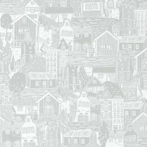 NART112802 - Garden of Eden Swedish Buildings Grey Scion Wallpaper NART112802 - Garden of Eden Swedish Buildings Grey Scion Wallpaper