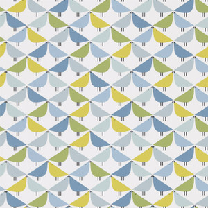 Scion NNOU111521 - Noukku Birds Blue Scion Wallpaper roll - luxury design for UK feature walls