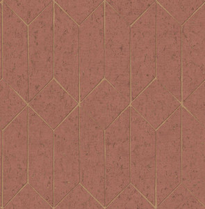 Fine Decor Arber Geometric Cubes Terracotta Wallpaper DL26703
