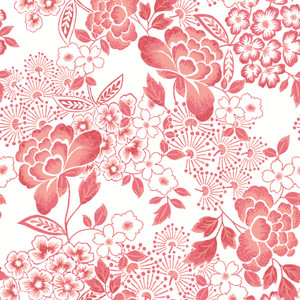 Fine Decor Happy Blooming Floral Coral Red Off?White Wallpaper FD26301