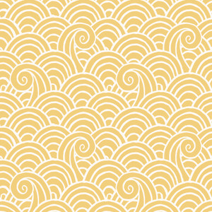 FD26307_Happy Wave Motif Sunshine yellow Fine Decor Wallpaper