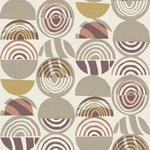 FD26445_Seychelles Abstract arches Blush pink mustard beige Fine Decor Wallpaper