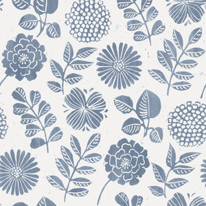 FD26532_Hannah Large Floral Blue Fine Decor Wallpaper