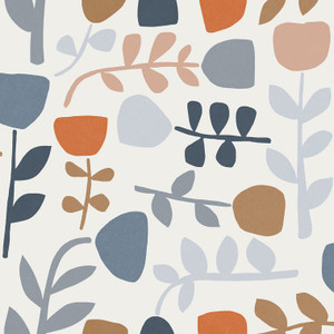 FD26535_Hannah Leaf Stems Mustard yellow grey Fine Decor Wallpaper