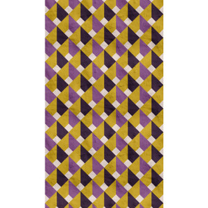 WH45217M-Welcome Home Murals Geometric Cream, Yellow, Lilac Galerie Mural