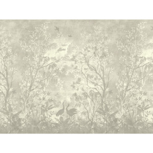 WH45281M-Welcome Home Murals Tree Leaf Beige, Cream, Grey Galerie Mural