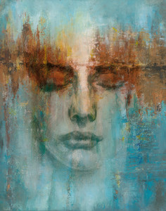 35498-Odyssey Abstract Green Galerie Mural