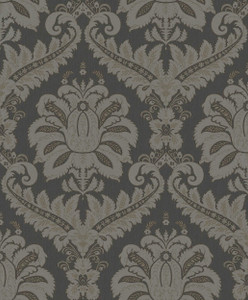 35929-Ornamenta Damask Anthracite Grey Galerie Wallpaper