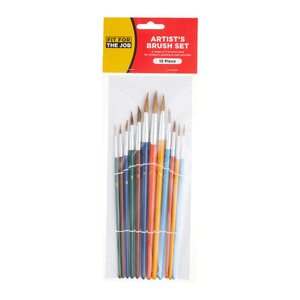 Rodo - 12pc Artists Brush Set - Colour Handles