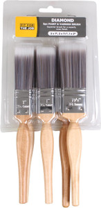 Rodo Diamond 5pc Synthetic Paint Brush Set 2x1", 2x1.5", 1x2"