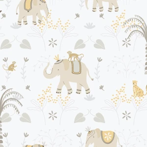 285-3 - Bambino Elefun Beige Grey Pink Galerie Wallpaper