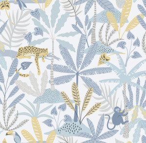 286-2 - Bambino Jungly Blue Grey Yellow Galerie Wallpaper