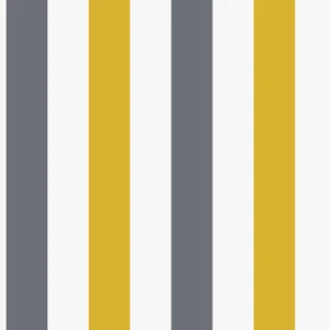 G78551 - Kids and Teens 2 Colour Awning Stripe Yellow Silver Grey Galerie Wallpaper
