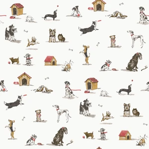 G78562 - Kids and Teens Doggies Beige Bronze Brown Red Galerie Wallpaper