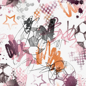 G78567 - Kids and Teens Graffiti Sports Pink Orange Galerie Wallpaper