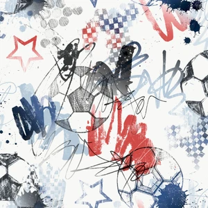 G78568 - Kids and Teens Graffiti Sports Blue Black Red Galerie Wallpaper
