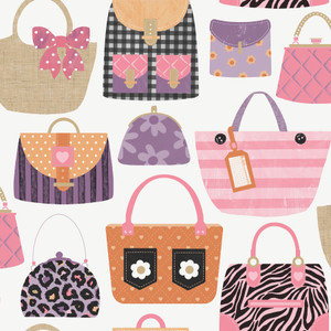 G78581 - Kids and Teens Purses Pink Orange Purple Lilac Galerie Wallpaper
