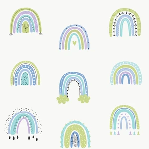 G78585 - Kids and Teens Rainbo-Ho Blue Green Purple Lilac Galerie Wallpaper