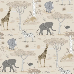 G78588 - Kids and Teens Savannah Beige Silver Grey Galerie Wallpaper
