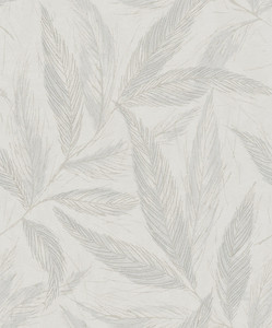 HY82148 - Hygge Home Fern Weave Motif Blue Cream Silver Grey Galerie Wallpaper