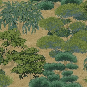HV41078 - Havana 2 Motif Green Gold Galerie Wallpaper