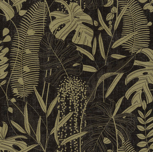 HV41092 - Havana 2 Motif Gold Black Galerie Wallpaper