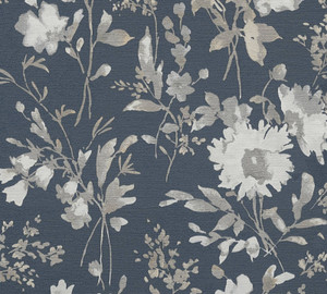 CL65226 - Cosmo Living Petal Poetry - Unfold Blue Silver Grey Galerie Wallpaper
