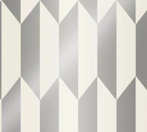 CL65272 - Cosmo Living Graphic Groove - Playful Silver Grey White Galerie Wallpaper