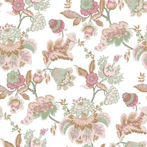 8300 - Blooming Garden Jacobin Garden Pink Green Galerie Wallpaper