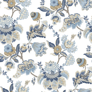 8303 - Blooming Garden Jacobin Garden Blue Beige Galerie Wallpaper