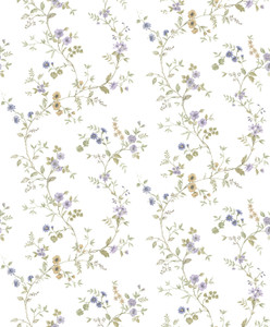 8357 - Blooming Garden Victoria Garden Green Blue Purple Lilac Galerie Wallpaper
