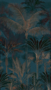 HV41111M - Havana 2 Motif Blue Bronze Brown Galerie Wallpaper Mural