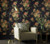 1838 Wallcoverings 1703-108-06 - Camellia Large Bold Flowers Ebony 1838 Wallpaper - shown in room setting