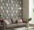 1838 Wallcoverings 1703-109-05 - Camellia Wisteria Draping Flowers Grey 1838 Wallpaper - shown in room setting