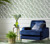 1838 Wallcoverings 1703-113-04 - Camellia Leaf Silhouette Green 1838 Wallpaper - shown in room setting