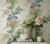 1838 Wallcoverings 1804-116-02 - Aurora Floral Green Teal Coral 1838 Wallpaper - shown in room setting