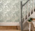1838 Wallcoverings 1804-117-05 - Aurora Floral Hummingbirds Grey Ivory 1838 Wallpaper - shown in room setting