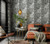 1838 Wallcoverings 1804-118-05 - Aurora Woodlands Black Grey 1838 Wallpaper - shown in room setting