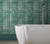 1838 Wallcoverings 1804-120-03 - Aurora Metal Effect Teal 1838 Wallpaper - shown in room setting