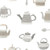 Galerie CK36634 - Kitchen Style 3 Teapots Kettle Teaspoons Grey Beige Galerie Wallpaper roll - luxury design for UK feature walls