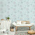 FH37510 - Homestyle Flowering Trees Grey White Blue Galerie Wallpaper