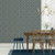 FH37542 - Homestyle Geometric Floral Tiled Patterns Blue Gold Galerie Wallpaper