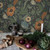 Galerie 33000 - Apelviken Anemone Floral Vines White/lightgreen Galerie Wallpaper - shown in room setting